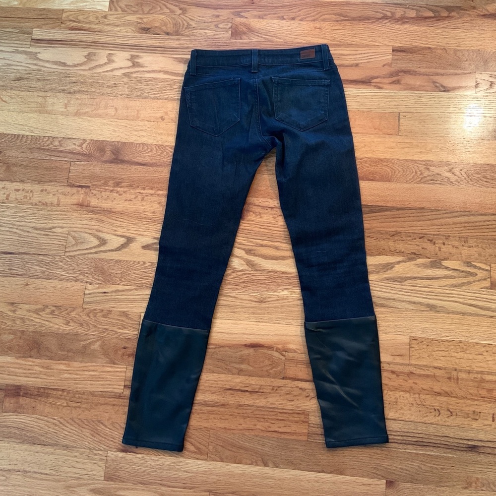 Paige Skyline Evolve jeans Pleather Leg Bottoms